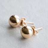 8mm Gold Filled Ball Stud Earrings