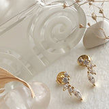 Bennu Ornate Rhinestone Climber stud Earrings