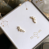 Bennu Ornate Rhinestone Climber stud Earrings