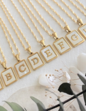 Carrie Mother of Pearl Alphabet Charm Necklace