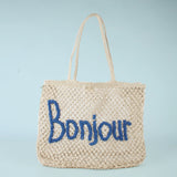 Bonjour Jute Beach Tote Bag