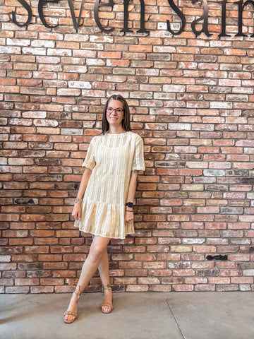 Holland Crochet Peplum Dress