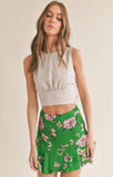 Greener Side Ruffled Mini Skirt