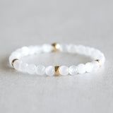 6mm Selenite Bracelet - Gold
