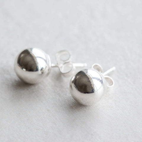 8mm Sterling Silver Ball Stud Earrings