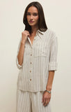 Alfie Striped Linen Button Up