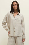 Alfie Striped Linen Button Up