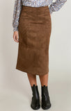 Toasted Suede Midi Skirt