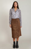 Toasted Suede Midi Skirt
