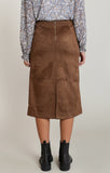 Toasted Suede Midi Skirt