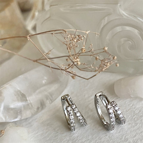 Chariklo Rhinestone Sleeper Hoops