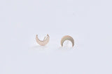Gold Crescent Moon Studs