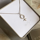 'She' Venus Symbol Charm Necklace