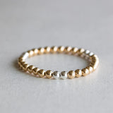 6 mm Gold with Sterling Silver Accents