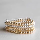 6 mm Gold with Sterling Silver Accents