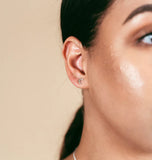 Gold Crescent Moon Studs