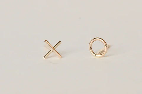 'XO' Gold Stud Earrings