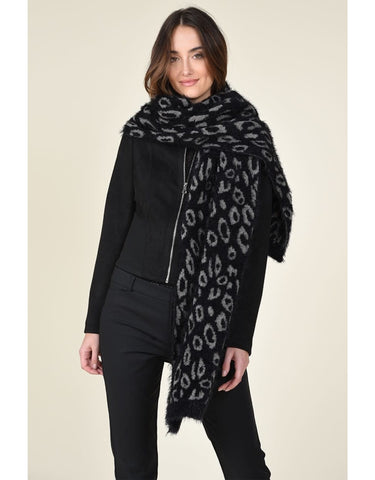 Black Leopard Reversible Scarf