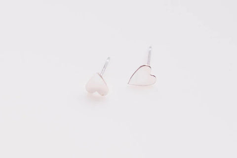 Silver Heart Studs